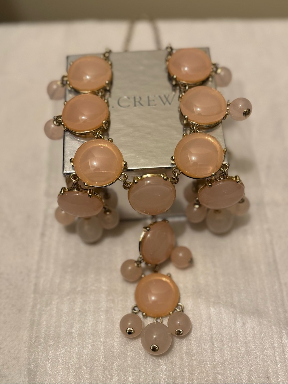 Authentic Iconic Vintage J.Crew Peach Bubble Statement Necklace with Box